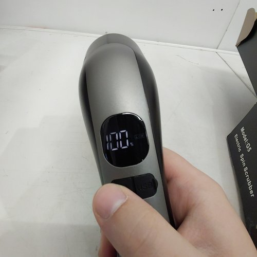 13PC WATERPROOF ELECTRIC SPIN SCRUBBER CLEANING BRUSH WITH 7 REPLACEABLE BRUSH HEADS - BLACK/SILVER (MODEL: G5) image 2