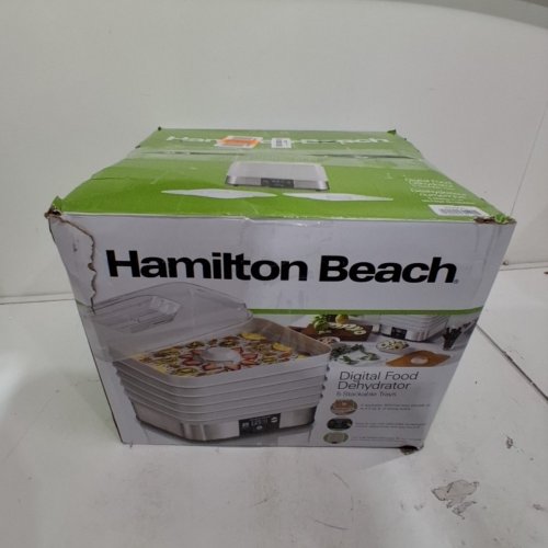 HAMILTON BEACH DIGITAL FOOD DEHYDRATOR WITH 5 STACKABLE TRAYS - WHITE - (MODEL: 32100C) image 5