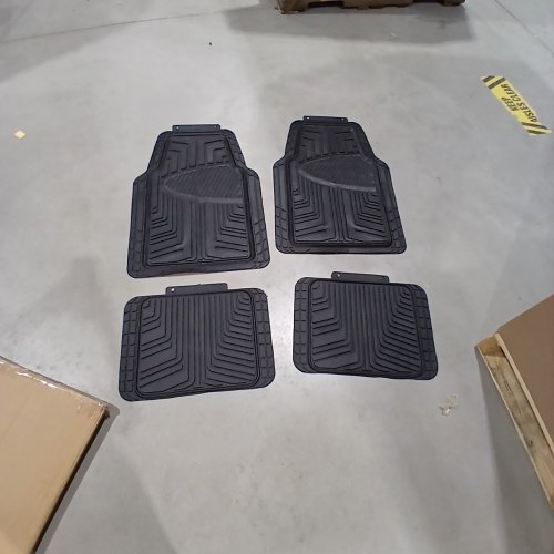 4PC AMAZON BASICS UNIVERSAL FIT RUBBER CARPET FLOOR MATS FOR CAR, SUV, VAN, AND TRUCK - BLACK (MODEL: ‎‎812032624) image 2
