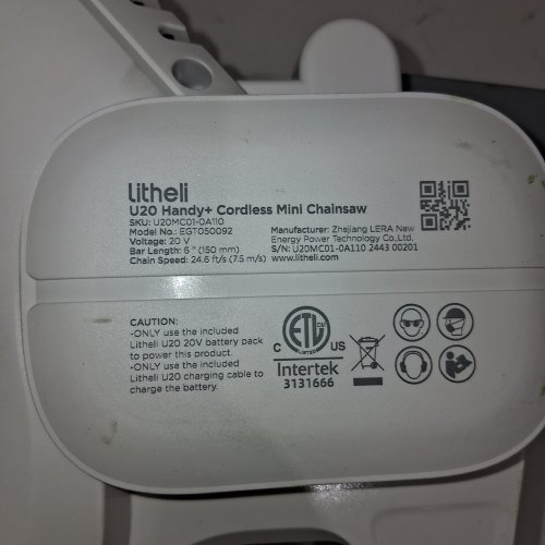 LITHELI CORDLESS MINI CHAINSAW - 20 V, 6" BAR (MODEL: EGT050092) image 3