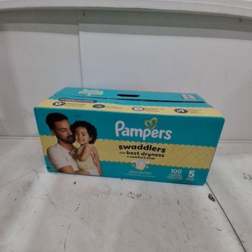 100PK PAMPERS SWADDLERS 100% LEAKPROOF DISPOSABLE BABY DIAPERS - SIZE 5 image 2