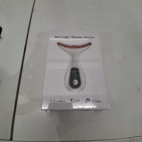 FACIAL AND NECK RED LIGHT THERAPY DEVICE - WHITE / RED image 2