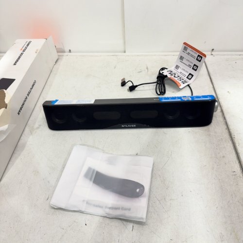 NYLAVEE USB POWERED BLUETOOTH COMPATIBLE KNOB OPERATED STEREO OUTPUT COMPUTER SOUNDBAR - 16" X 2", 5 WATTS - BLACK (MODEL: SK100) image 3
