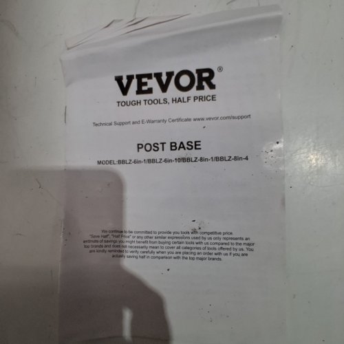 4PK VEVOR STAINLESS STEEL ADJUSTABLE POST ANCHOR BRACKET POST BASE - 8" X 8" (MODEL BBLZ-8") image 4