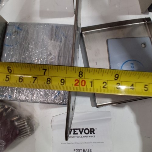 4PK VEVOR STAINLESS STEEL ADJUSTABLE POST ANCHOR BRACKET POST BASE - 8" X 8" (MODEL BBLZ-8") image 6