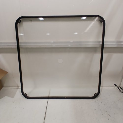 FRAMED GLASS OUTDOOR TABLE TOP - 33.5" - BLACK FRAME/TEMPERED GLASS image 2