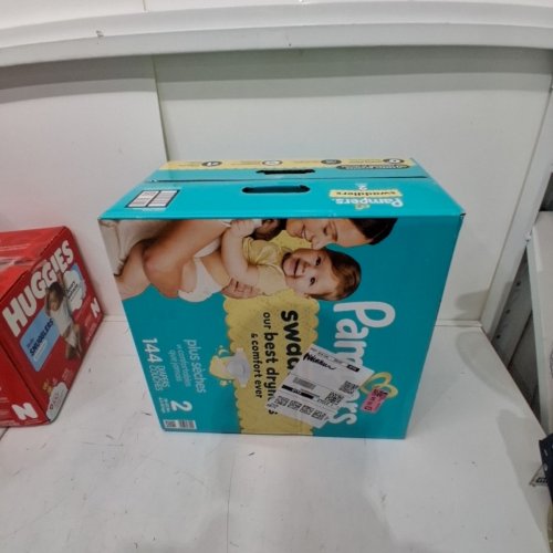 144PK PAMPERS SWADDLERS DISPOSABLE BABY DIAPERS - SIZE 2 (10-22LBS) image 2