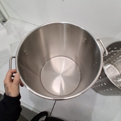 STAINLESS STEEL COMMERCIAL STOCKPOT WITH METAL STRAINER - 42 QT - STEEL (MODEL: SP42QT354006S) image 3