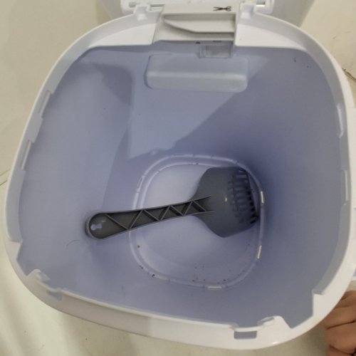 LITTER GENIE STYLE PAIL CAT LITTER WASTE DISPOSAL SYSTEM WITH BAGS - WHITE/GREY image 3