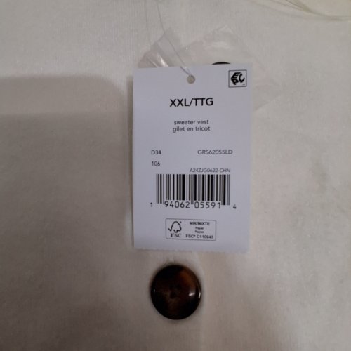BUTTON-FRONT SWEATER VEST - XXL - IVORY (STYLE: GRS62055LD) image 3