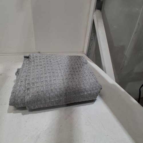 THRESHOLD WAFFLE WEAVE SHOWER CURTAIN - 72" X 72" - GREY image 3