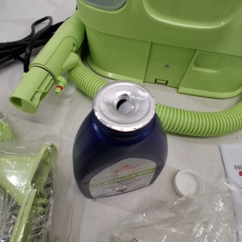 BISSELL LITTLE GREEN MINI CORDED PORTABLE CARPET AND UPHOLSTERY DEEP CLEANER WITH SELF-CLEANING TOUGH STAIN TOOL, HYDRORINSE TOOL AND A 8OZ LITTLE GREEN FORMULA, 4075B image 4