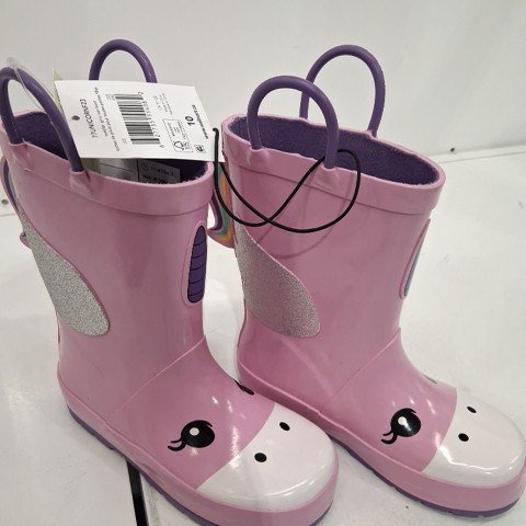 TODDLER GIRL'S GEORGE UNICORN RAIN BOOTS - SIZE 10 - PINK/PURPLE (ITEM: 77UNICORNF23) image 2