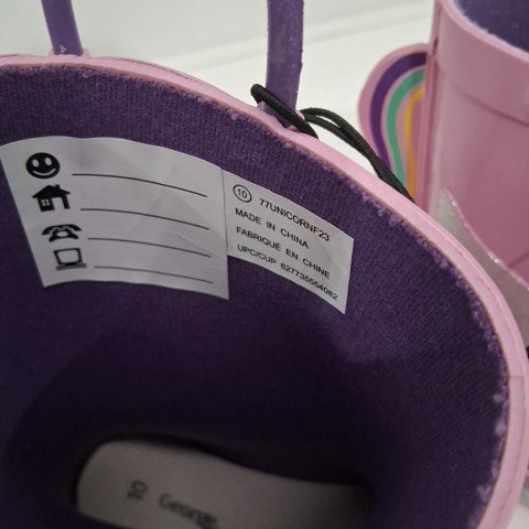 TODDLER GIRL'S GEORGE UNICORN RAIN BOOTS - SIZE 10 - PINK/PURPLE (ITEM: 77UNICORNF23) image 3