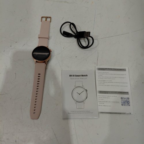 LED SMART WATCH COMPATIBLE WITH MOST PHONE - 1.3" SCREEN - PINK/ROSE GOLD image 2