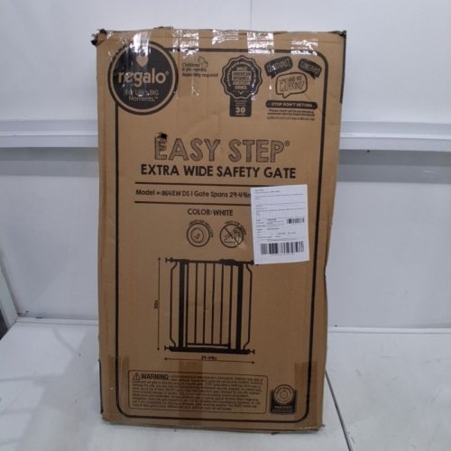 REGALO EASY STEP EXTRA WIDE METAL SAFETY GATE - 30" X 29"- 49" - WHITE (MODEL: 1164EWDS) image 4