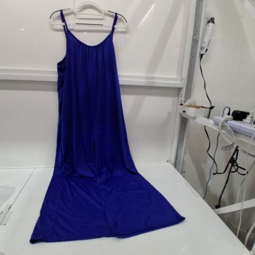 WOMEN'S SLEEVELESS MAXI ROMPER - MEDIUM - BLUE image 2