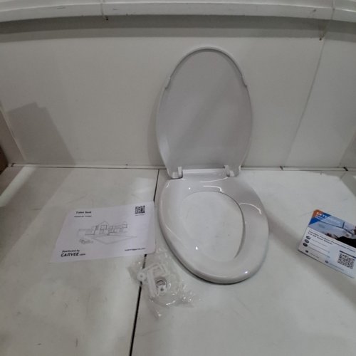 GARVEE ELONGATED SOFT CLOSE TOILET SEAT COVER / LID - 17" - WHITE (MODEL: PHO-0R8LA399) image 2