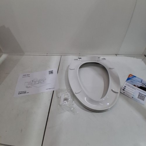 GARVEE ELONGATED SOFT CLOSE TOILET SEAT COVER / LID - 17" - WHITE (MODEL: PHO-0R8LA399) image 3