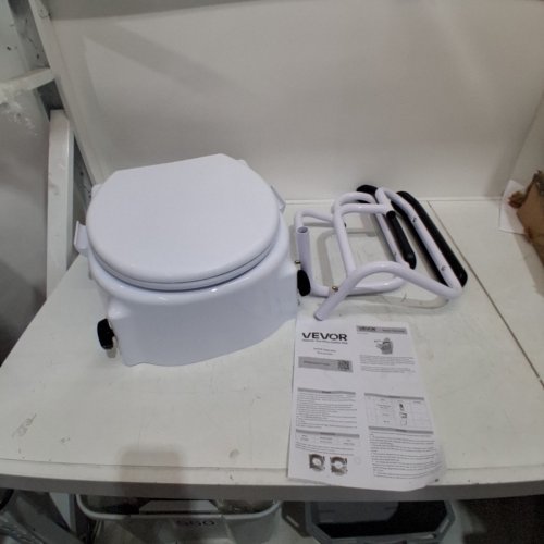3-LEVEL ADJUSTABLE HEIGHT RAISED TOILET SEAT WITH ARMS & 300 LBS LOAD CAPACITY - 19.1" X 22.05" X 14.8" - WHITE (MODEL: SC7060H) image 2