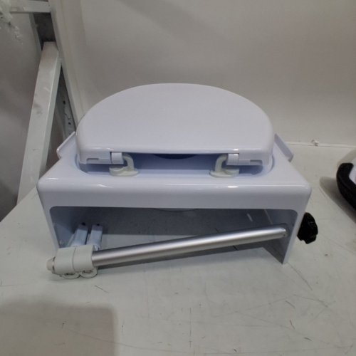 3-LEVEL ADJUSTABLE HEIGHT RAISED TOILET SEAT WITH ARMS & 300 LBS LOAD CAPACITY - 19.1" X 22.05" X 14.8" - WHITE (MODEL: SC7060H) image 3