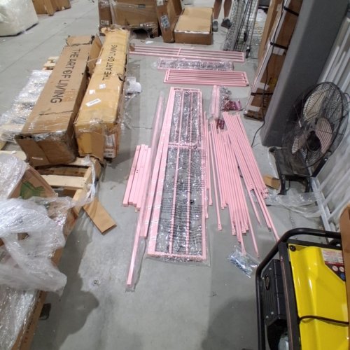 LIKIMIO L SHAPED TWIN BED FRAMES WITH RAILS - TWIN - PINK (MODEL: HK-TTBF-01W) image 3