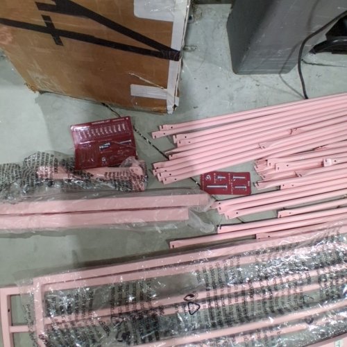 LIKIMIO L SHAPED TWIN BED FRAMES WITH RAILS - TWIN - PINK (MODEL: HK-TTBF-01W) image 6