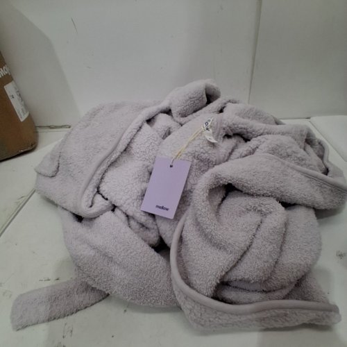 WOMENS MELLOW SOFT HOODED ROBE - LARGE - LILAC image 2