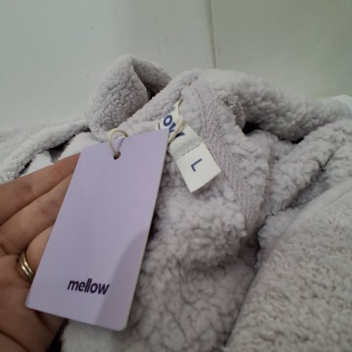 WOMENS MELLOW SOFT HOODED ROBE - LARGE - LILAC image 3