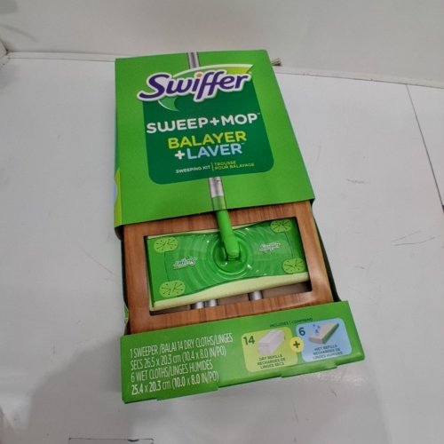 21PC SWIFFER SWEEPER DRY AND WET SWEEPING KIT WITH 14 DRY REFILLS & 6 WET REFILLS - GREEN/SILVER (MODEL: 1224485) image 2