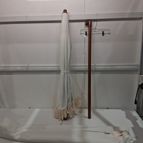 AMMSUN OUTDOOR FRINGE TASSEL BUTTON TILT UMBRELLA - 6FT - WHITE - (MODEL: B0D2Q424W2) image 2