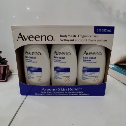 3PK AVEENO FRAGRANCE FREE SKIN RELIEF BODY WASH - 532 ML EACH (ITEM: 1931258) image 3