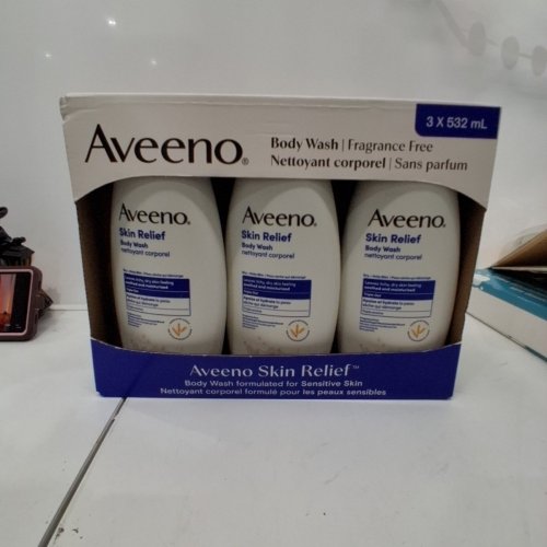 3PK AVEENO FRAGRANCE FREE SKIN RELIEF BODY WASH - 532 ML EACH (ITEM: 1931258) image 4