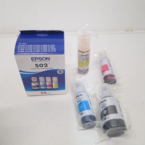4PC EPSON 502 REFILL INK COMBO PACK FOR SELECT EPSON ECOTANK PRINTERS - 127ML BLACK, 70ML CMY - BLACK, CYAN, MAGENTA, YELLOW (MODEL: T502120-BCS / CPD-54348R1) image 3