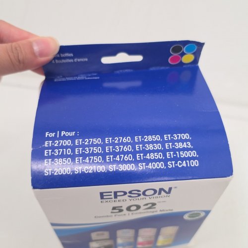 4PC EPSON 502 REFILL INK COMBO PACK FOR SELECT EPSON ECOTANK PRINTERS - 127ML BLACK, 70ML CMY - BLACK, CYAN, MAGENTA, YELLOW (MODEL: T502120-BCS / CPD-54348R1) image 4