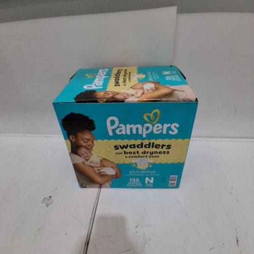 136PK PAMPERS SWADDLERS DIAPERS - NEWBORN SIZE image 2