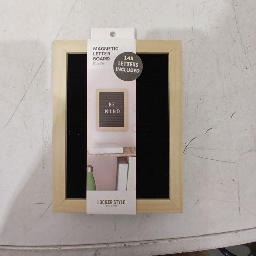 U BRANDS LOCKER STYLE MAGNETIC LETTER BOARD - 8" X 6" - BLACK / NATURAL WOOD image 2