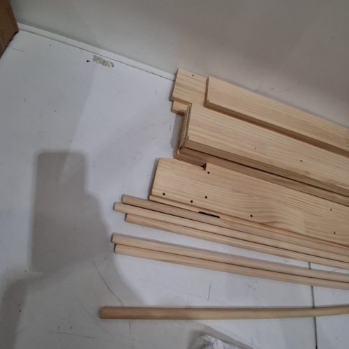 NARROW BOOKSHELF FOR BEHIND DOOR WITH MULTI-LEVEL ORGANIZATION SHELVES - 36" X 23" X 4" - WOODEN image 3
