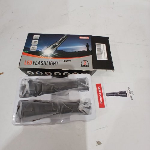 2PK RECHARGEABLE SUPER BRIGHT WATERPROOF ZOOMABLE LED FLASH LIGHT WITH LCD DISPLAY - BLACK (MODEL: SFL046) image 2