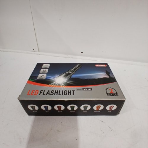 2PK RECHARGEABLE SUPER BRIGHT WATERPROOF ZOOMABLE LED FLASH LIGHT WITH LCD DISPLAY - BLACK (MODEL: SFL046) image 3