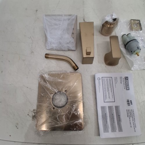DELTA VELUM 1-HANDLE 1-SETTING TUB AND SHOWER TRIM FAUCET *NO VALVE* - CHAMPAGNE BRONZE (MODEL: T14437-CZ) image 4