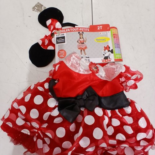 2PC GIRL'S MINNIE MOUSE TODDLER CHILD COSTUME, SM/2T, RED/WHITE image 2