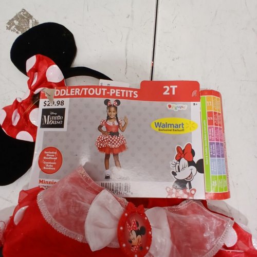 2PC GIRL'S MINNIE MOUSE TODDLER CHILD COSTUME, SM/2T, RED/WHITE image 3