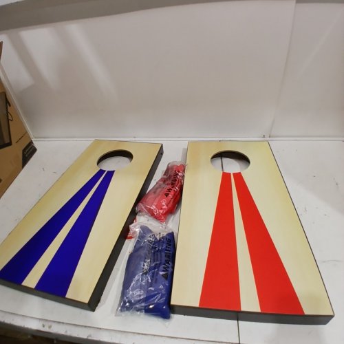 GOSPORTS PORTABLE SIZE CORNHOLE GAME SET WITH 6 BEAN BAG - 2FT X 1FT - WOOD/BLUE/RED (MODEL : CH-03-MDF-WOOD) image 2