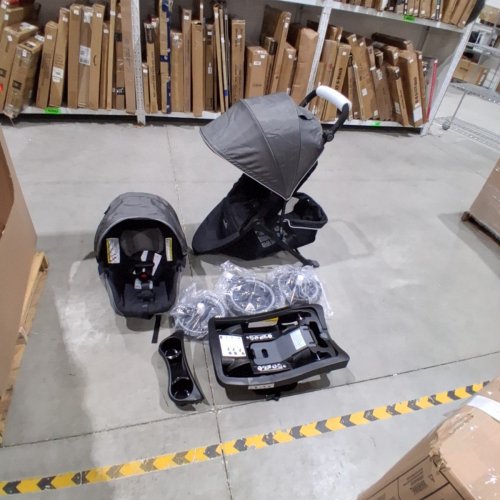 EVENFLO FOLIO 3 WHEEL JOGGING TRAVEL SYSTEM STROLLER + INFANT CAR SEAT - AVENUE GREY (MODEL: TS800112205C) image 4