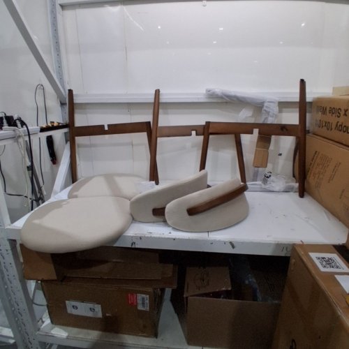 2PK COLAMY NOYA MID-CENTURY MODERN DINING CHAIRS - 250LBS MAX - BROWN/BEIGE - (MODEL: D6270) image 2