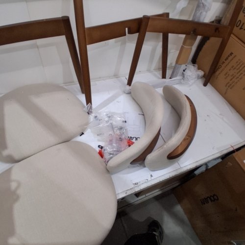 2PK COLAMY NOYA MID-CENTURY MODERN DINING CHAIRS - 250LBS MAX - BROWN/BEIGE - (MODEL: D6270) image 3