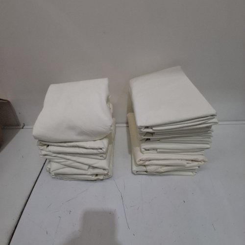 10PK ROUND LINEN TABLECLOTHS - 90" - CREAM image 2