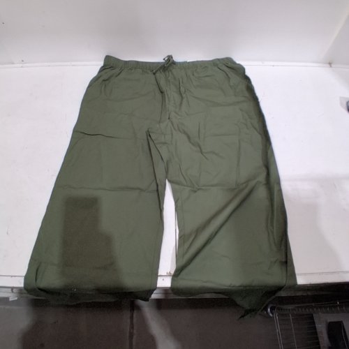 WOMENS WIDE LEG LINEN BAGGY BEACH PANTS WITH DRAWSTRING - EXTRA LARGE - GREEN image 2