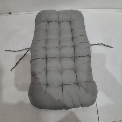PADDED CHAIR CUSHIONS FOR CHILD'S CHAIR WITH STRAPS FOR BACKREST - 14" X 24" - GRAY image 2